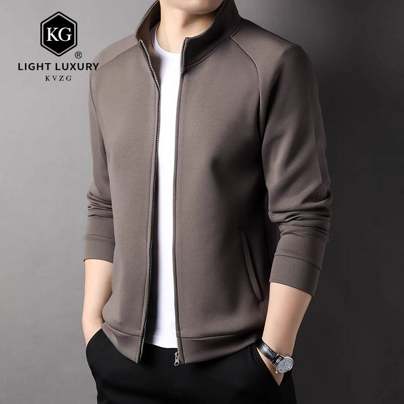 春秋季立领插肩袖卫衣夹克男士休闲拉链开衫男装潮流运动上衣外套