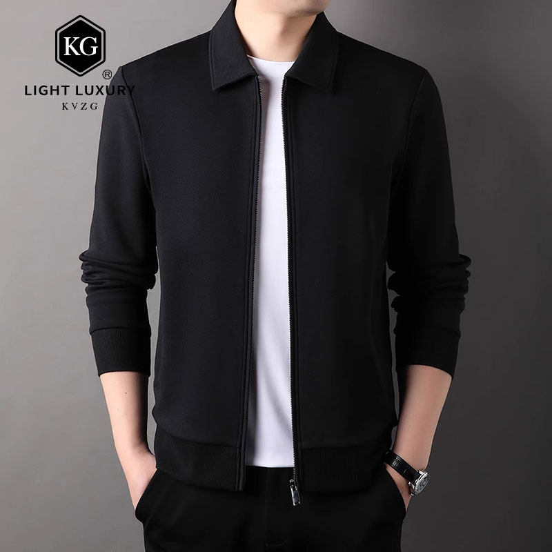 春秋季翻领棉质长袖开衫男士卫衣商务休闲通勤男装拉链上衣服外套,男装,卫衣,淘宝优惠券,粉丝福利购,淘宝优惠卷