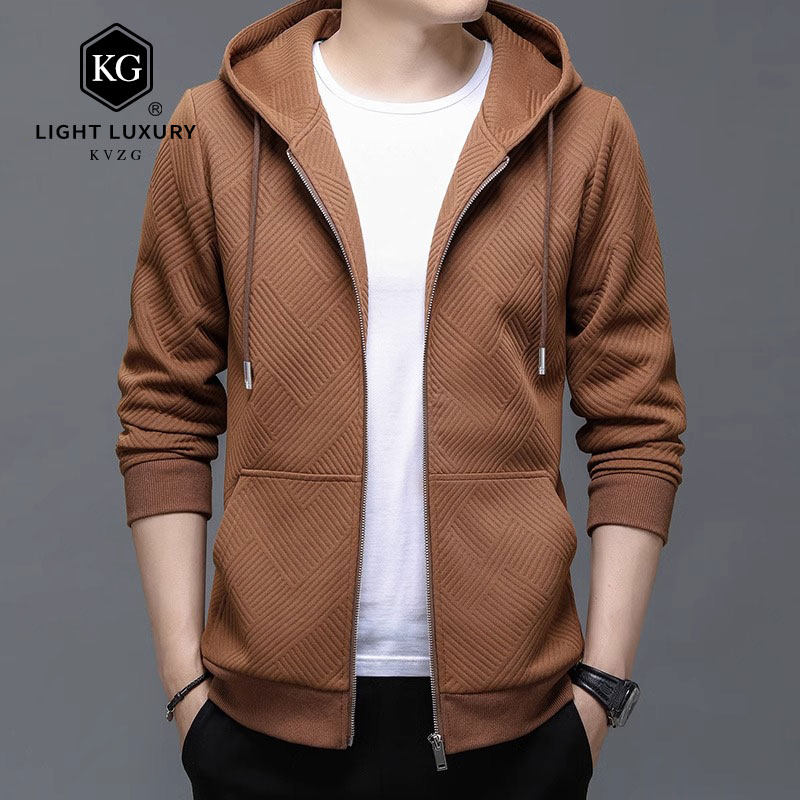 连帽卫衣男士2025年春季新款开衫运动上衣服时尚休闲夹克外套男潮