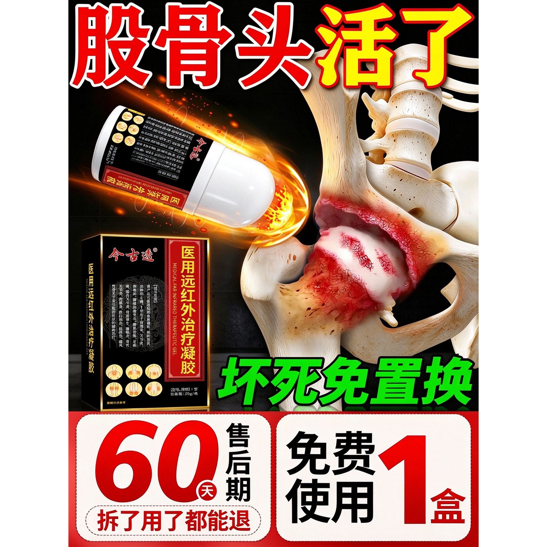 股骨头坏死专用膏药贴髋关节炎特疼痛效胯骨塌陷再生康复热敷理疗