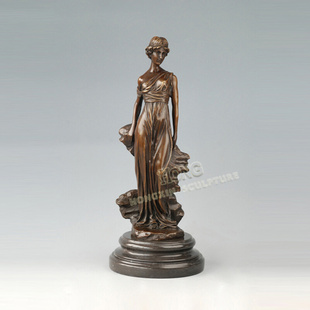 铜雕塑娴静少女EP695欧式 人物工艺饰品酒店客厅书房家居桌面摆件