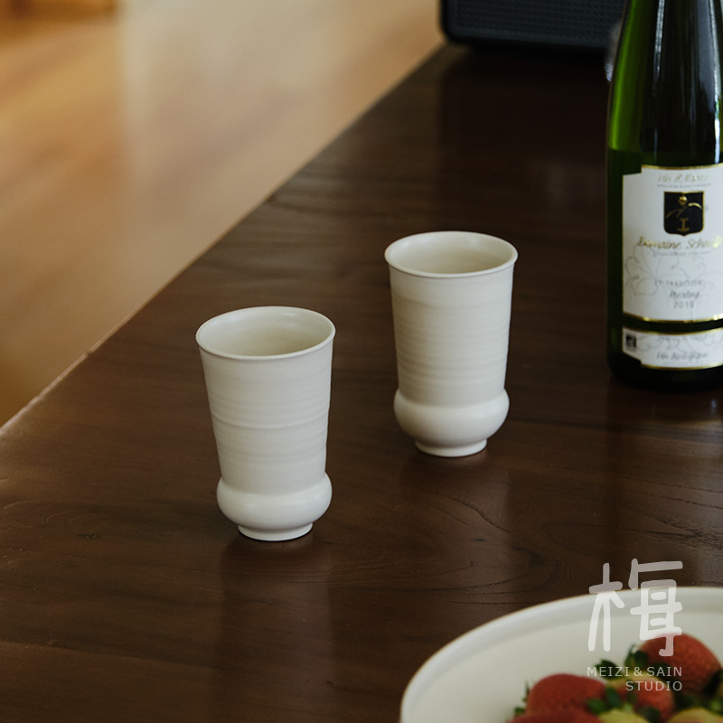 梅子 纯手工 高腰闻香杯 陶瓷米酒清酒杯 个人品茶杯 聚香 保温