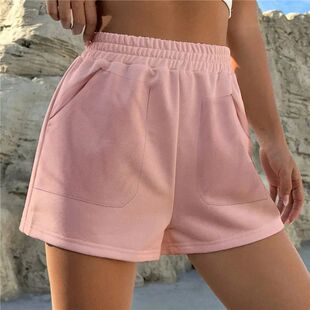 Solid color slimming wide leg shorts纯色显瘦阔腿加大短裤女款
