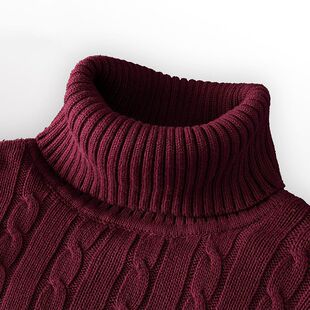 High necked plush and thick sweater for men 高领加绒加厚毛衣