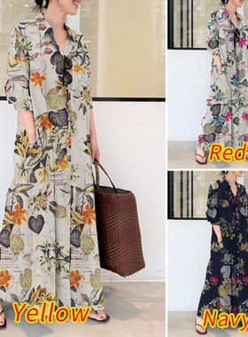 Loose casual shirt dress for women女士宽松休闲衬衫连衣裙