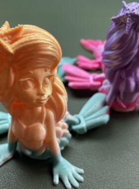 3D打印美人鱼公主尾巴关节可动