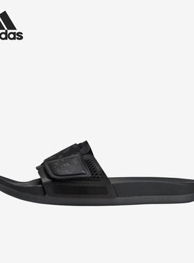 Adidas/阿迪达斯正品SMC一字女黑色简约软底居家经典拖鞋JQ9182
