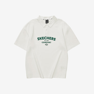 斯凯奇正品 男女时尚 Skechers 轻盈运动新款 透气休闲短袖 POLO衫