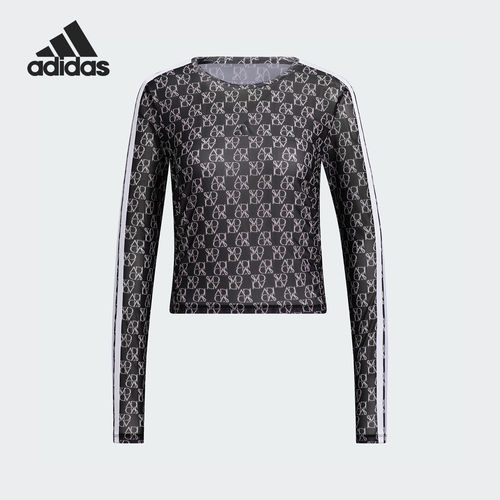 Adidas/阿迪达斯正品春季新款女士复古潮流圆领长袖T恤JY7665