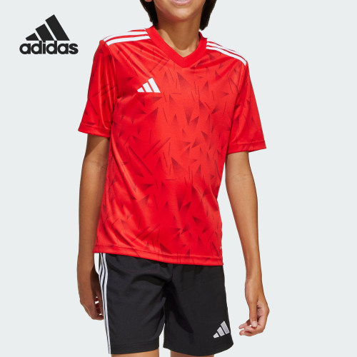 Adidas/阿迪达斯正品25夏新款大童户外训练足球短袖JJ1957