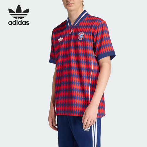 Adidas/阿迪达斯正品三叶草男士V领足球运动透气短袖JM9421