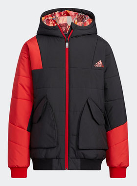 Adidas/阿迪达斯正品休闲大童时尚连帽保暖运动棉衣 HC2720