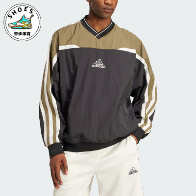 Adidas/阿迪达斯正品2025新款男士经典三条纹套头衫JD5395