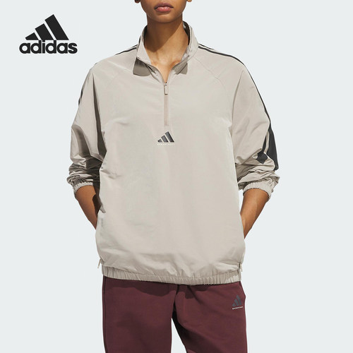 Adidas/阿迪达斯正品2025春季新款男女半拉链梭织卫衣JC7844
