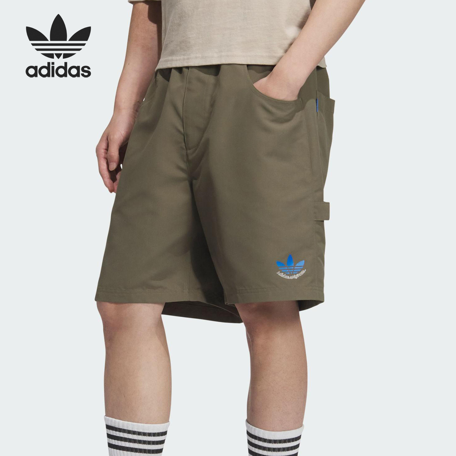 Adidas/阿迪达斯正品三叶草男士梭织工装透气五分短裤JN1668