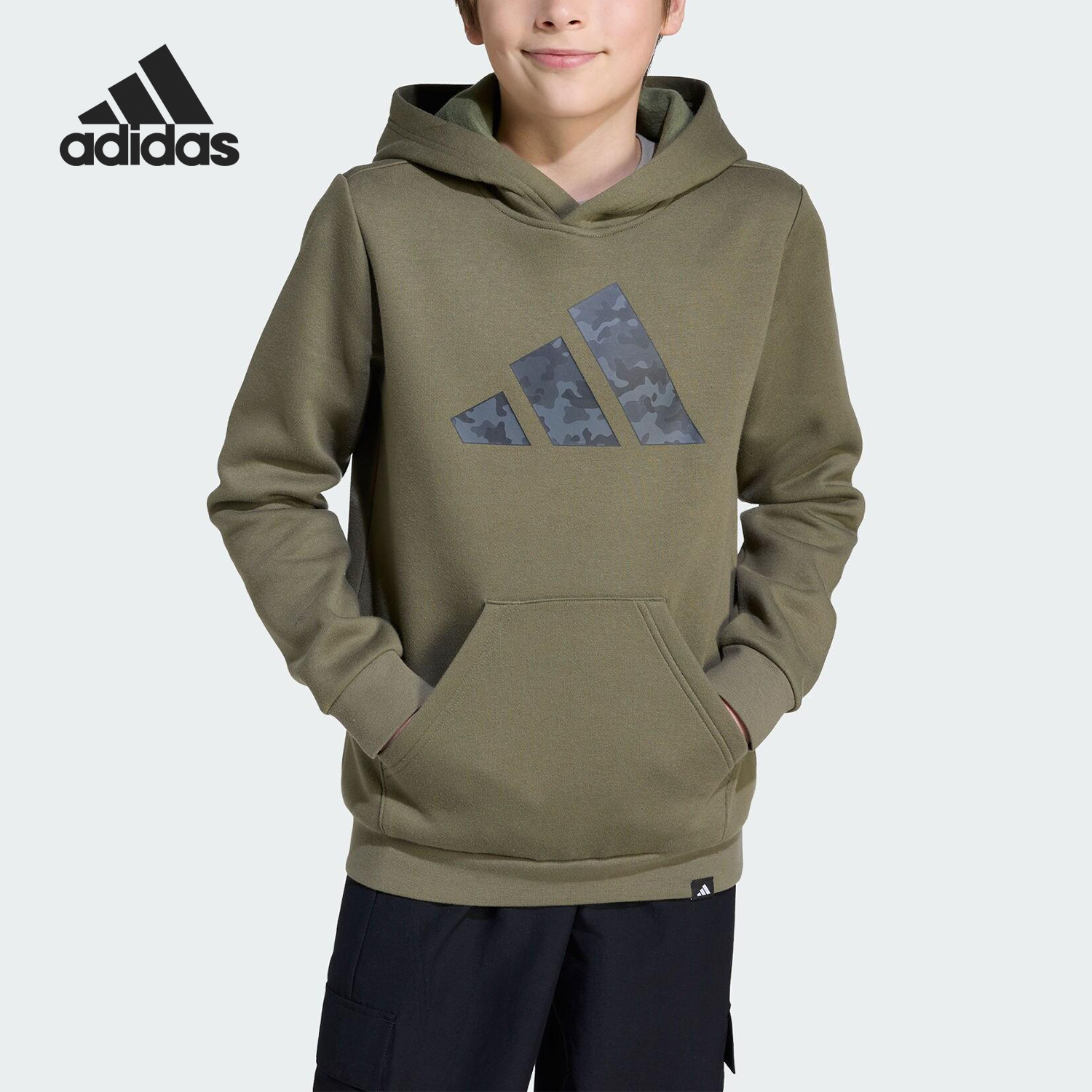 Adidas/阿迪达斯正品J CAMO HD大童休闲抓绒复古运动卫衣JV5127