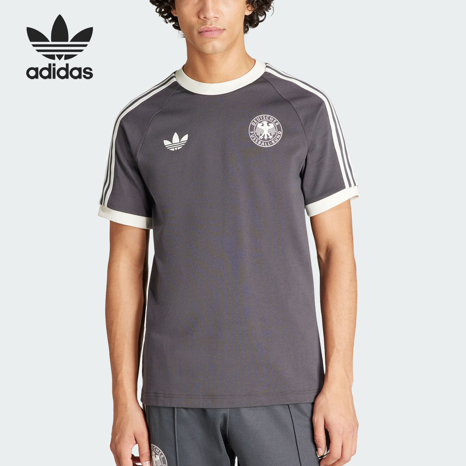 Adidas/阿迪达斯正品26夏三叶草男士复古足球圆领短袖球衣IU2103