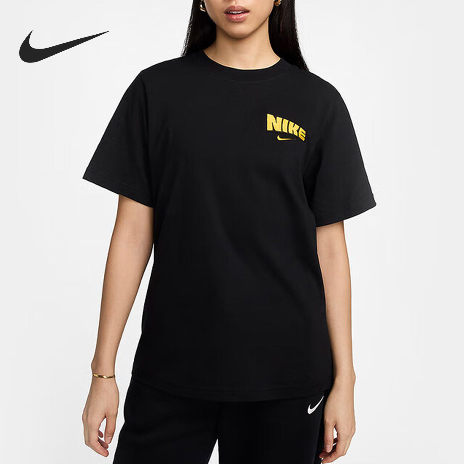Nike/耐克正品运动女士宽松圆领简约透气短袖T恤HM5024-010,运动服/休闲服装,运动T恤,淘宝优惠券,粉丝福利购,淘宝优惠卷