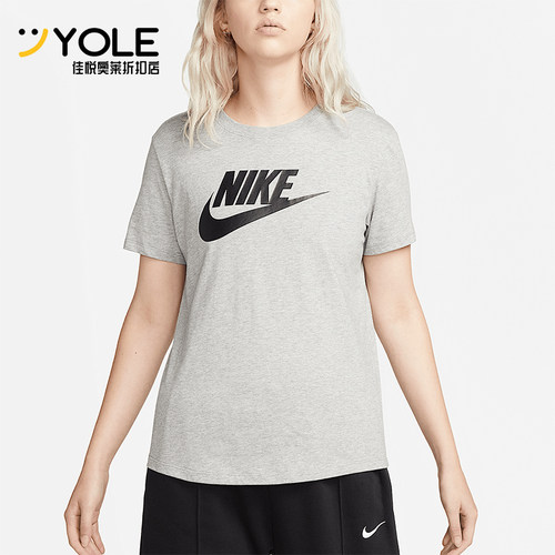 Nike/耐克正品女士印花圆领经典运动透气舒适短袖T恤DX7906-063