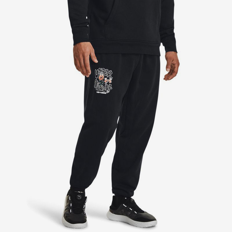 UA/安德玛正品2025新款男子运动训练针织束脚休闲长裤1379691-001