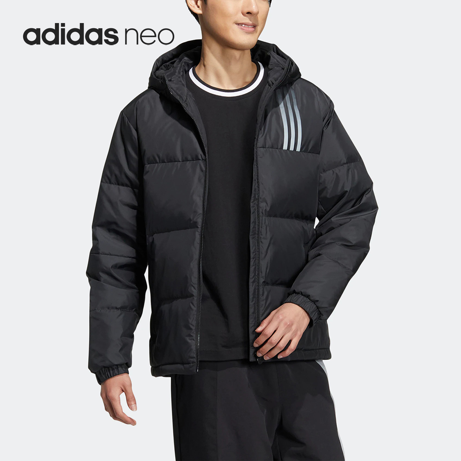 Adidas/阿迪达斯正品 Neo 男女舒适保暖连帽羽绒服 HN0709