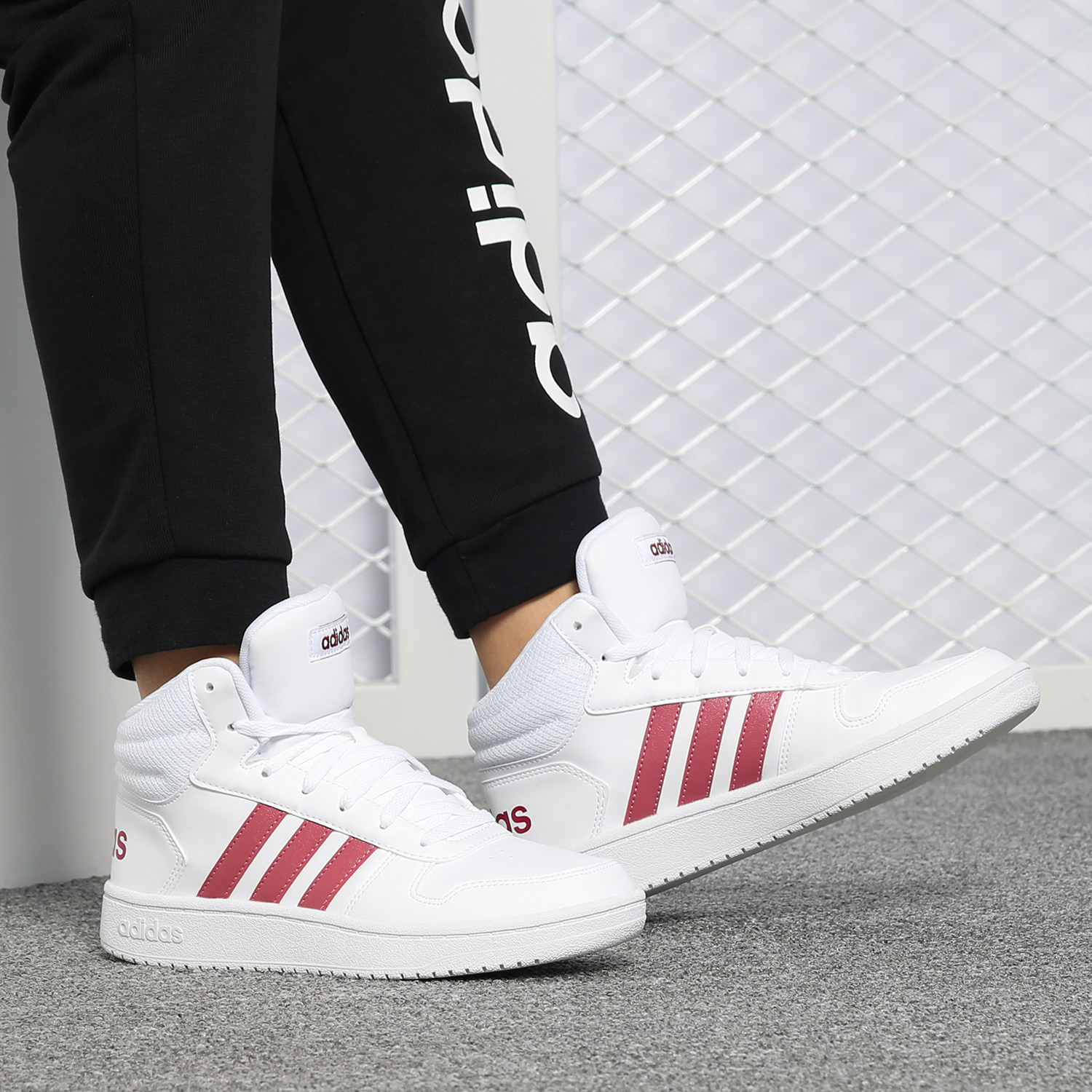 Adidas/阿迪达斯正品 NEO 女子 HOOPS 2.0 MID 高帮休闲鞋 B42101