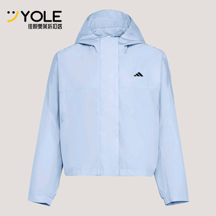 Adidas/阿迪达斯正品梭织运动休闲女士连帽经典夹克外套KV5969