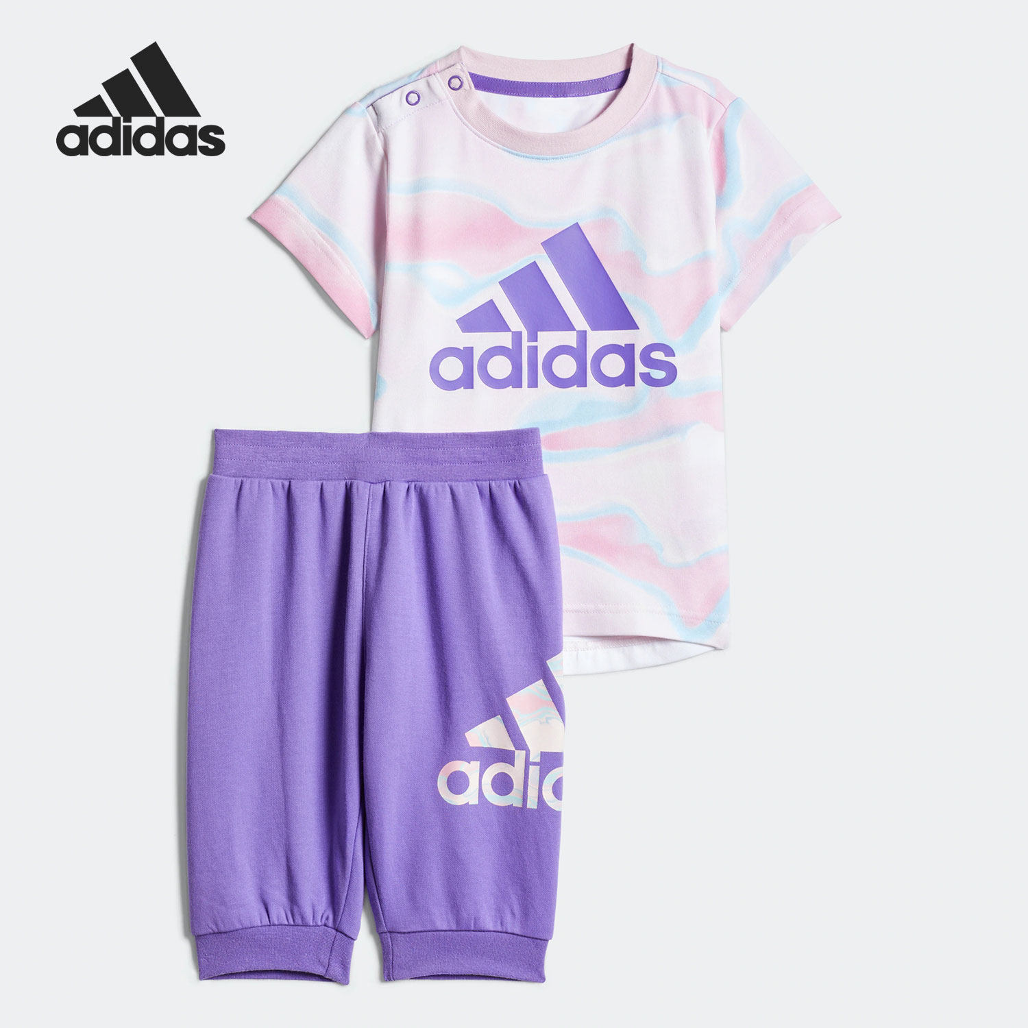 Adidas/阿迪达斯正品当季新款婴童时尚运动短袖套装HD9965,童装/婴儿装/亲子装,套装,淘宝优惠券,粉丝福利购,淘宝优惠卷