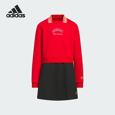 Adidas/阿迪达斯正品字母针织长袖连衣裙新款连衣裙KV6916