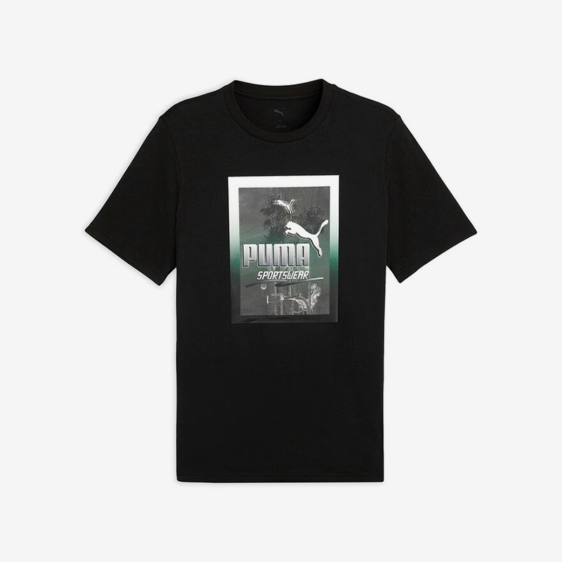 Puma/彪马正品夏季男士休闲圆领经典健身运动短袖T恤690666-01