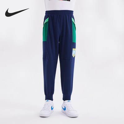 Nike/耐克正品2024秋季小童拼接休闲束脚运动长裤NY2232043PS-001