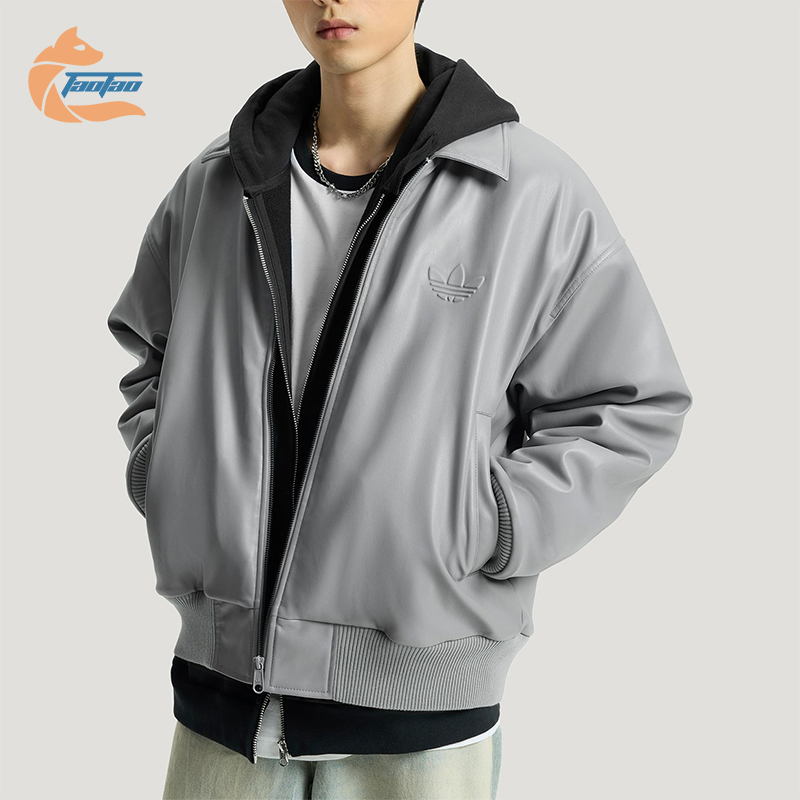 Adidas/阿迪达斯正品三叶草男士翻领休闲加绒运动夹克外套IA7526