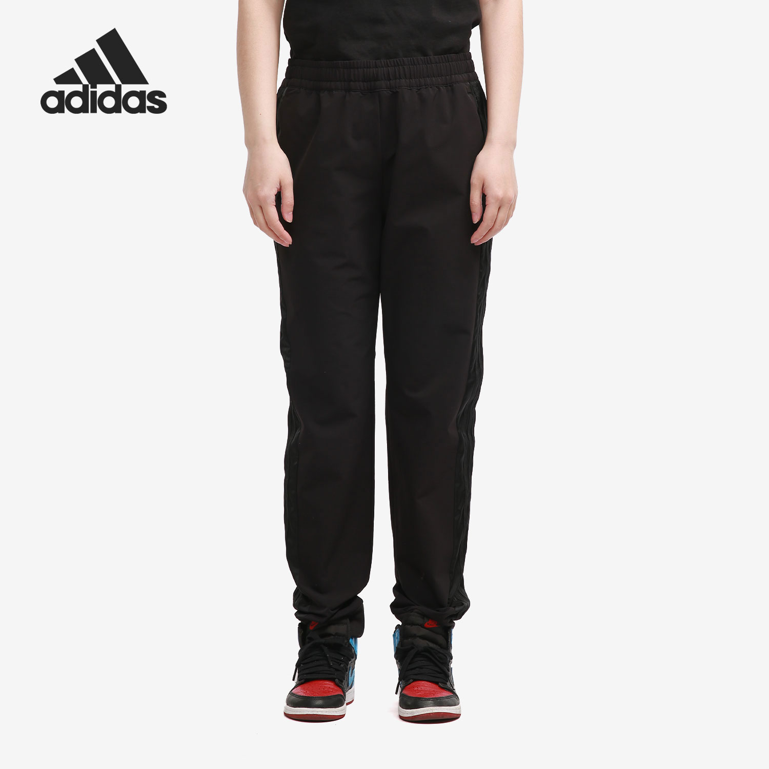 Adidas/阿迪达斯正品2021新款女子运动裤三条纹收口长裤子 GT4409