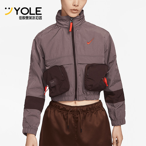 Nike/耐克正品经典女士宽松透气立领短款夹克外套DV8035-291