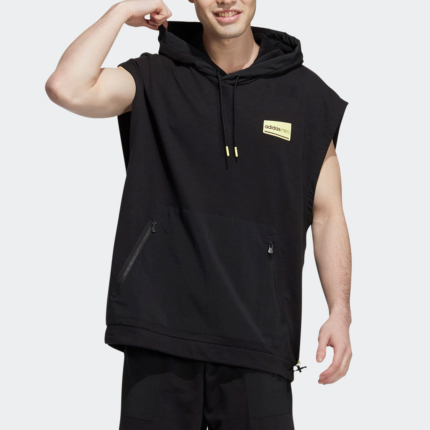 Adidas/阿迪达斯正品NEO 男子连帽无袖运动卫衣套头衫 HA2912