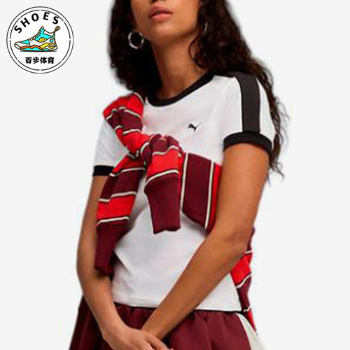 Puma/彪马正品T7Slim运动休闲套头舒适轻便经典短袖T恤635876-02