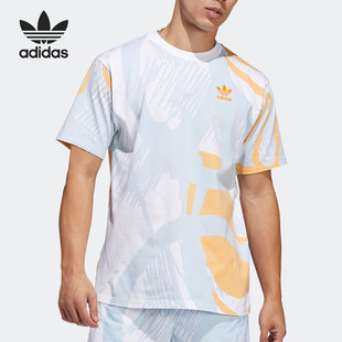 三叶草男子T恤 Adidas Print 26夏Allover HC2131 阿迪达斯正品