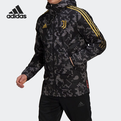 Adidas/阿迪达斯正品 当季新款男子足球运动保暖连帽棉服 GK8598