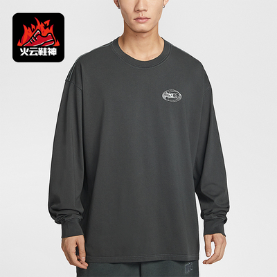 Nike/耐克正品男士印花套头简约时尚圆领长袖T恤IQ3770-070