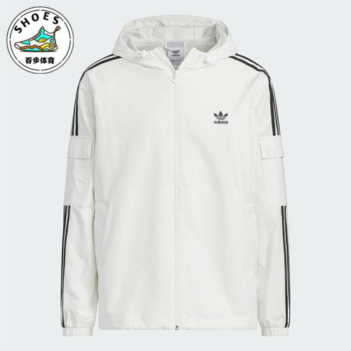 Adidas/阿迪达斯正品三叶草男女同款休闲三条纹梭织外套KB1944