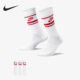 DX5089 Nike 102 新款 男女运动休闲中筒袜三双装 耐克正品 春季