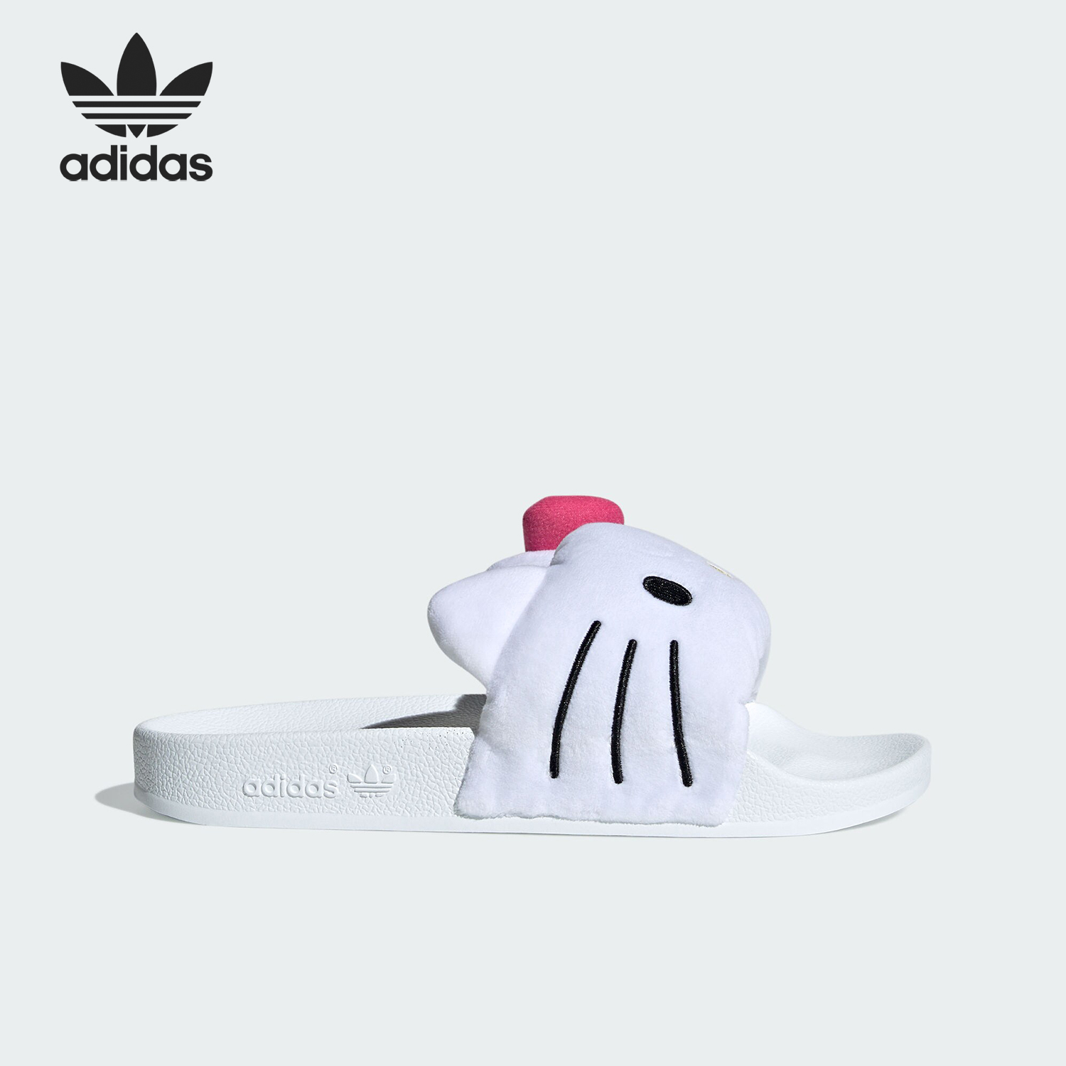 Adidas/阿迪达斯 HELLO KITTY 联名可爱猫咪圆头舒适一字拖IG8419