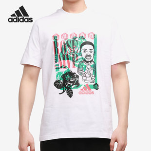 阿迪达斯正品 运动T恤 当季 印花短袖 GP3442 圆领男子新款 Adidas