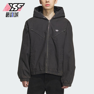 Adidas/阿迪达斯正品三叶草男女休闲连帽运动宽松保暖外套KC2640