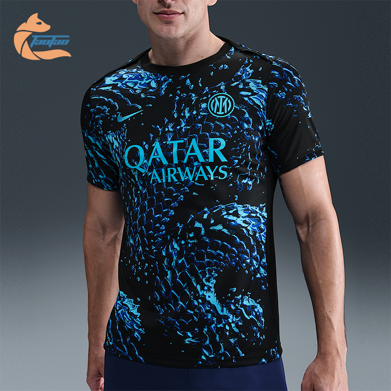 Nike/耐克正品Dri-FIT男士时尚足球透气运动经典短袖HJ7145-448