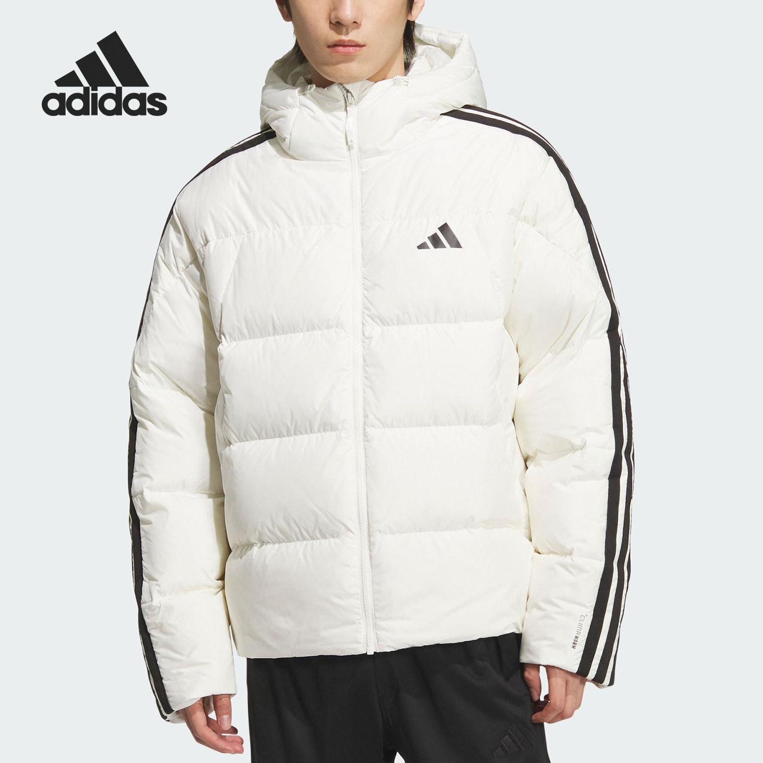 Adidas/阿迪达斯正品3S PUFF D JKT男士连帽保暖日常羽绒服KC2494