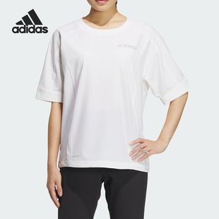 T恤IX0115 26夏户外透气女士休闲运动宽松短袖 Adidas 阿迪达斯正品