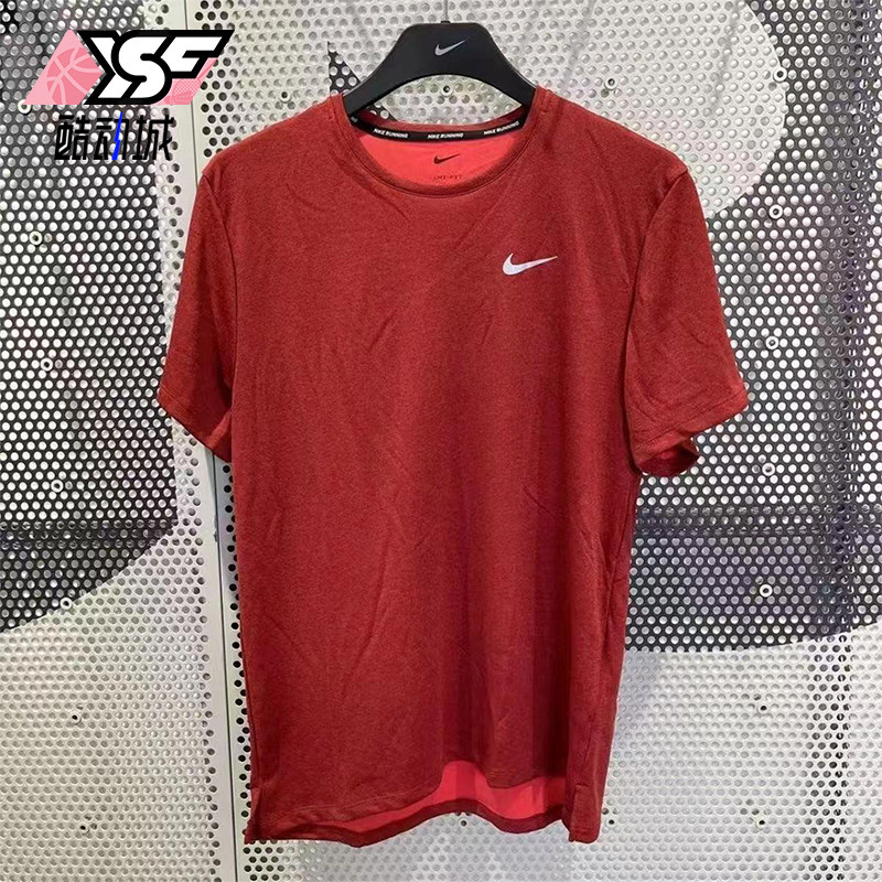 Nike/耐克正品新款男红色训练健身轻盈经典透气短袖T恤DV9316-677