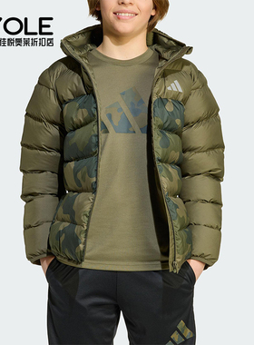 Adidas/阿迪达斯正品2025大童印花反光运动保暖休闲棉服JL7398