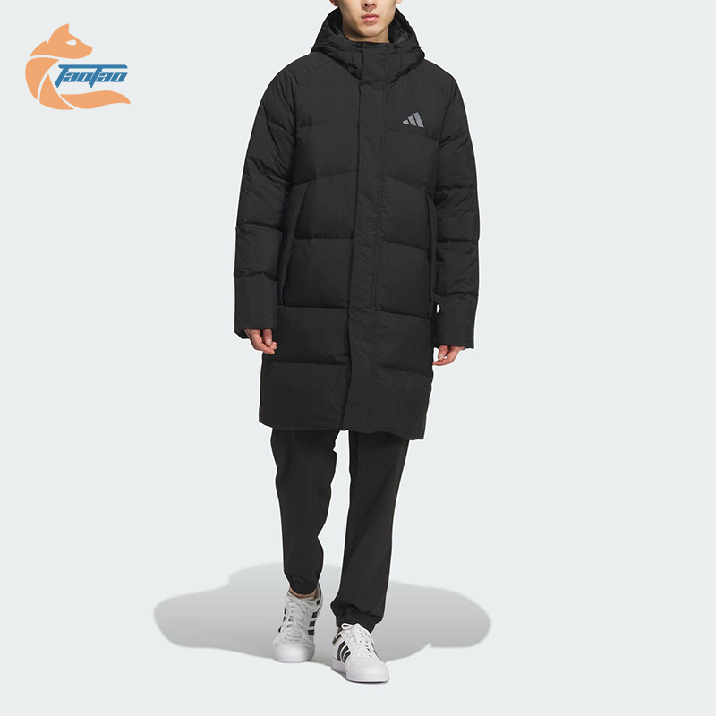 Adidas/阿迪达斯正品冬季男女防风保暖连帽运动长款羽绒服KQ5514